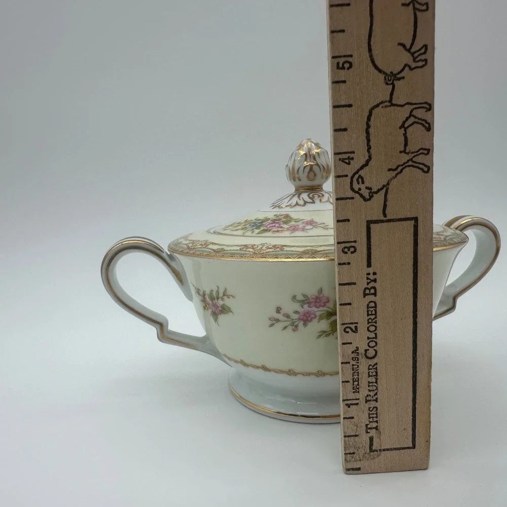 Noritake Sherwood 3926 Demitasse Set Coffee Pot Creamer Sugar 8 Cups Saucers